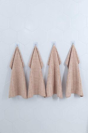 HYER KITCHEN Microfiber Dishcloths – Soft, Super Absorbent, and Lint-Free Kitchen Towels – 8 Pack (Lattice Designed Camel Colors) – 66 x 45 cm (Camel)