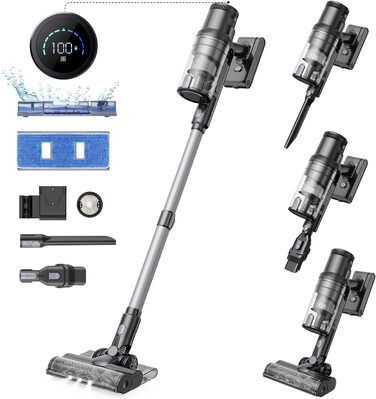 Бездротовий пилосос Proscenic P11 з функцією миття підлоги, 45KPA, 550W, 60хв, сірий