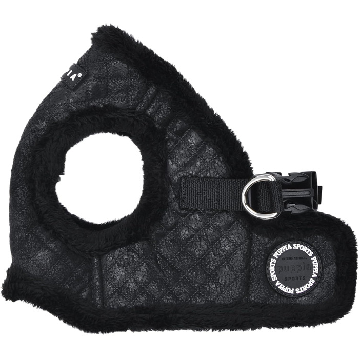 Шлейка для собак Puppia Douglas, Step-in, тепла, зимова, в горошок, для маленьких та середніх собак, розмір M (Чорний, Medium)