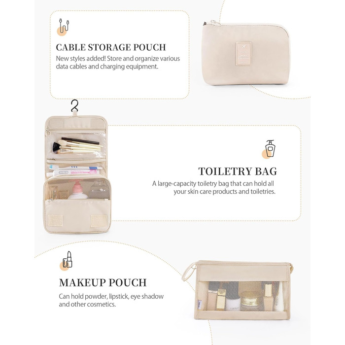 Органайзери для валізи, дорожні аксесуари, водонепроникні сумки-органайзери, 10 шт. Бежевий