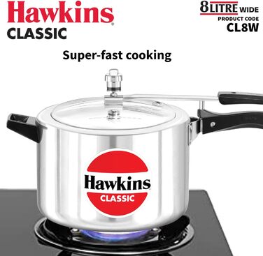 Скороварка Hawkins Classic CL8W, алюміній, 8 л, середня, срібляста