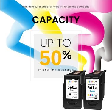 Картриджі ATOPINK 560 561 XL сумісні з принтерами Canon (чорний та кольоровий)