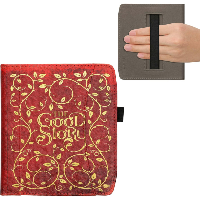 Чохол-книжка kwmobile для Pocketbook Era/Era Color з кишенею та лямкою - зображення читаючої жінки, чорно-бежевий