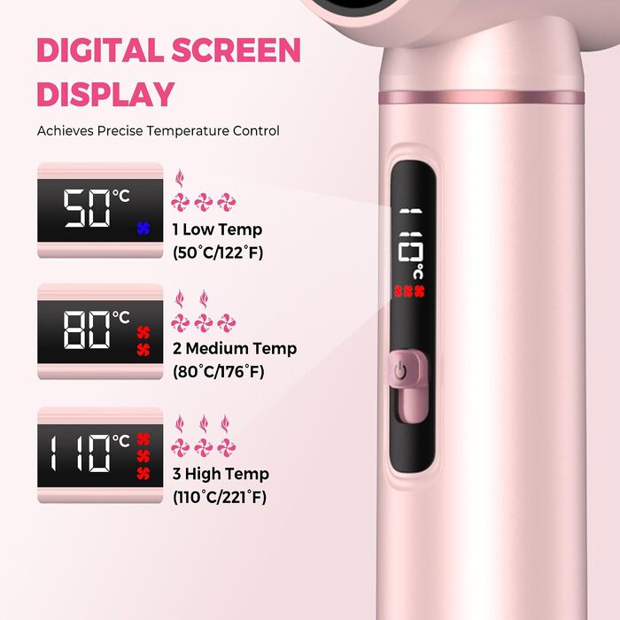 Мультистайлер для волосся 6 в 1 MogaWave Pro Air Styler 1000W: фен, автоматичний стайлер для завивки, вирівнювач та об'ємна щітка (Рожевий)