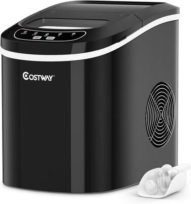 Машина для приготування льоду COSTWAY 12 кг/24 год, зелено-чорна, 2 розміри кубиків льоду