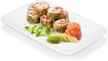 Набір Foraineam з 8 прямокутних порцелянових тарілок 8 дюймів (20x12x2.5 см) - для десерту, закусок, салатів