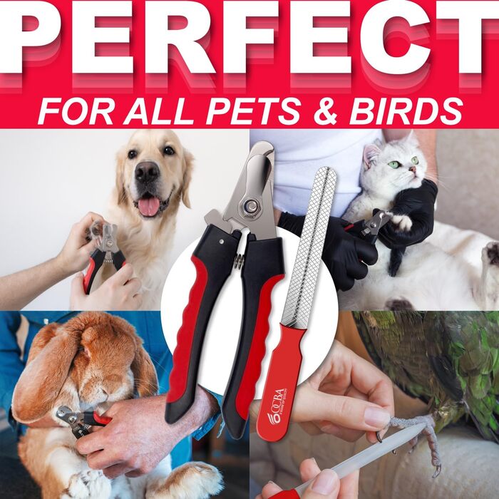 Професійний триммер для кігтів собак та котів з пилочкою. Нержавіюча сталь. Підходить для собак та котів будь-яких порід