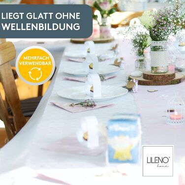 LILENO HOME Tablecloth Roll 1.10 x 25 m - White Nonwoven Tablecloth - Fabric-like, washable tablecloth as a roll, fabric roll tablecloth - Disposable paper tablecloth roll alternative