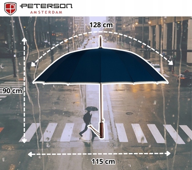 Парасолька Peterson XL, довга, синя (без чохла)