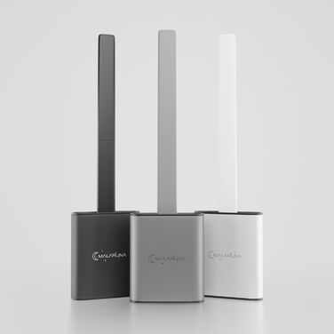 Силіконова щітка для унітазу - комплект для кріплення на стіну, гнучкий гігієнічний насадок, чорний, білий, сірий колір, щітка для туалету