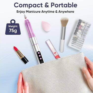 Електричний набір для манікюру Nagelfräser: 13 насадок, 5 швидкостей, 35000 обертів/хв, для гелю та акрилу