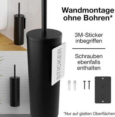 Набір щіток для унітазу Hovea (2 шт.) - чорний - силікон та метал - кріплення на стіну без свердління