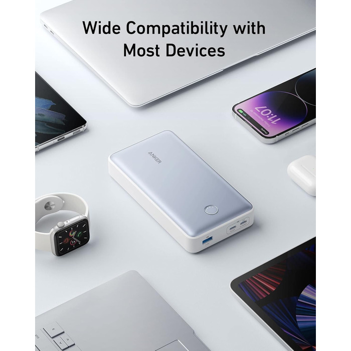 Powerbank Anker 537 PowerCore 24K: 24000mAh, 65W, для ноутбуків та мобільних пристроїв