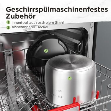 Електричний мультиварка-скороварка Midea 9-в-1, 8 л, 12 програм, антипригарний йогуртниця, рисоварка, повільне приготування, пароварка, нержавіюча сталь, чорна