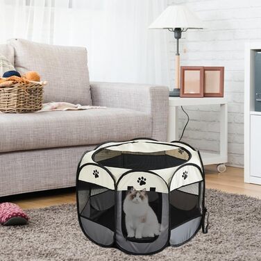 Портативний вольєр для цуценят Kongou | Складаний вольєр з оксфордської тканини на блискавці, знімний загон для домашніх тварин, дихаючі клітки для кроликів, курчат, милий загороджувач для кошенят