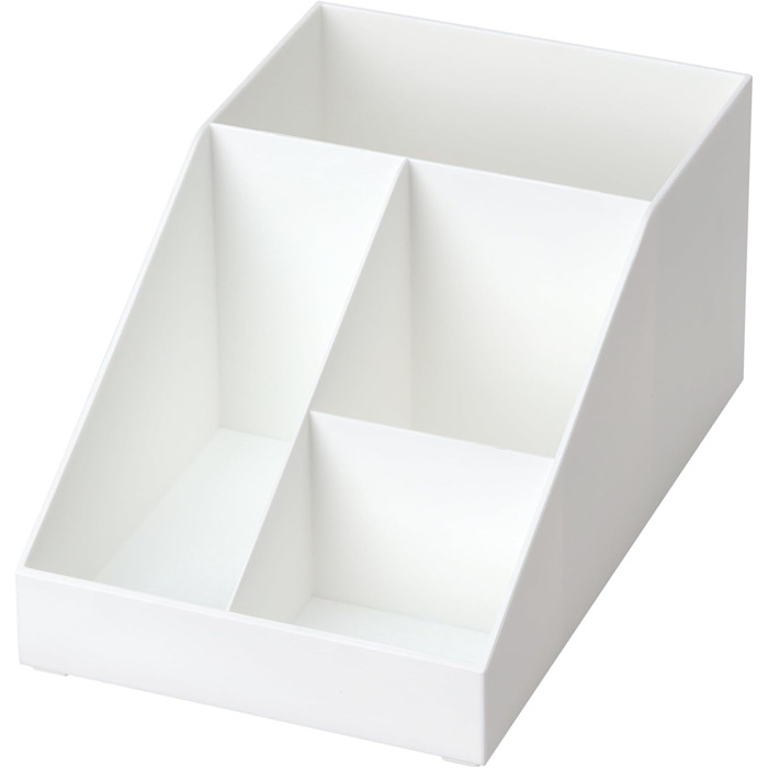 Navaris Coffee Dispenser Organizer - Accessory Storage - Coffee Bar for sugar, milk, napkins, pods - Coffee Station with 7 compartments (4 compartments, White)
