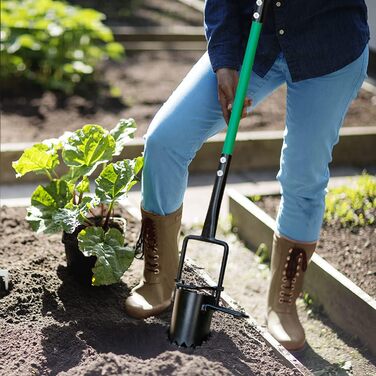 Altdorff 5-in-1 Lawn Plugger Garden Tool, Updated Bulb Planter with Long Handle for Digging, Weeding, Soil Sampling, Transplanting, Sod Plugger with Hole Digging for Tulips,