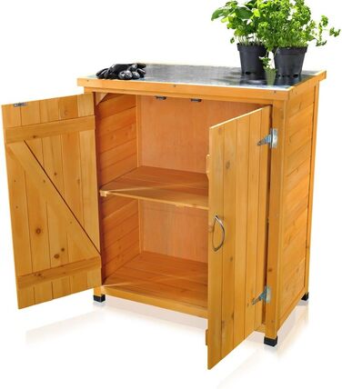 Garden/Tool Storage Cabinet with 2 Doors, 75 cm x 40 cm x 90 cm (W x D x H)