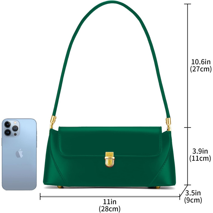 Жіноча сумка-клатч вінтажний стиль, екошкіра, зелений колір. Ретро сумочка з застібкою-пряжкою