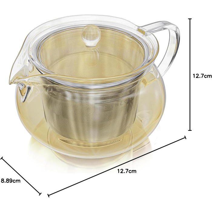 Набір для заварювання чаю Teabloom Kyoto 2-в-1: чайник та заварник зі знімним фільтром, 700 мл, підходить для плити та мікрохвильової печі