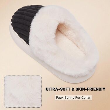 Зимові плюшеві тапочки Guyarns для жінок та чоловіків з Memory Foam, кордов'янта, неслизька підошва, комфортні домашні тапочки, підходять для дому та вулиці, зелені (40/41 EU, чорні)