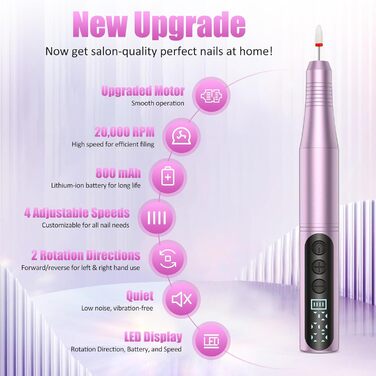 Електричний набір для манікюру та педикюру Nagelfräser 12 в 1: фрезер для гелевих нігтів, електрична нагрівальна машинка, набір для професійного догляду за нігтями