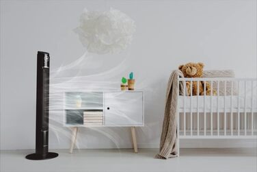Вентилятор Tower CF2203 з пультом, таймером, очищувачем повітря та LED дисплеєм - Чорний