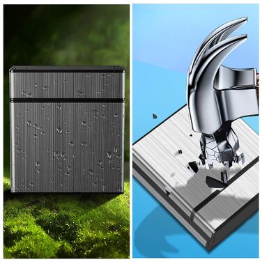 Металеве тютюнопакувальник для 40 сигарет, великий, з магнітною кришкою, чорний