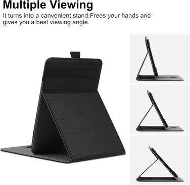 Чохол для Kindle Paperwhite/Kobo/Tolino/Pocketbook/Sony 6-6.8-7 дюймів, універсальний, з петлею, чорний