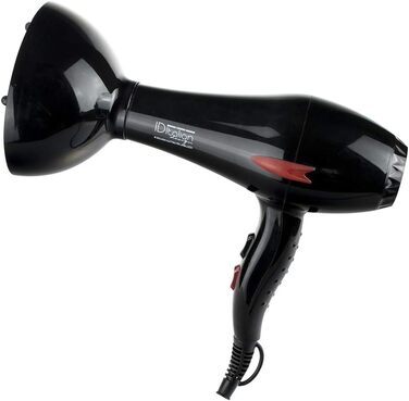 Професійний фен для волосся ID Italian Design з насадкою для укладки, 3 температурні та 2 режими швидкості, 2200W (темно-сірий)