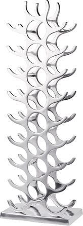 MichaelNoll Wine Rack Bottle Rack Bottle Aluminum Silver Luxury - Wine Rack, Modern Metal Shelf - Bottle Holder/Bottle Stand for Bottles of Prosecco, Wine and Champagne - 101 cm XXL