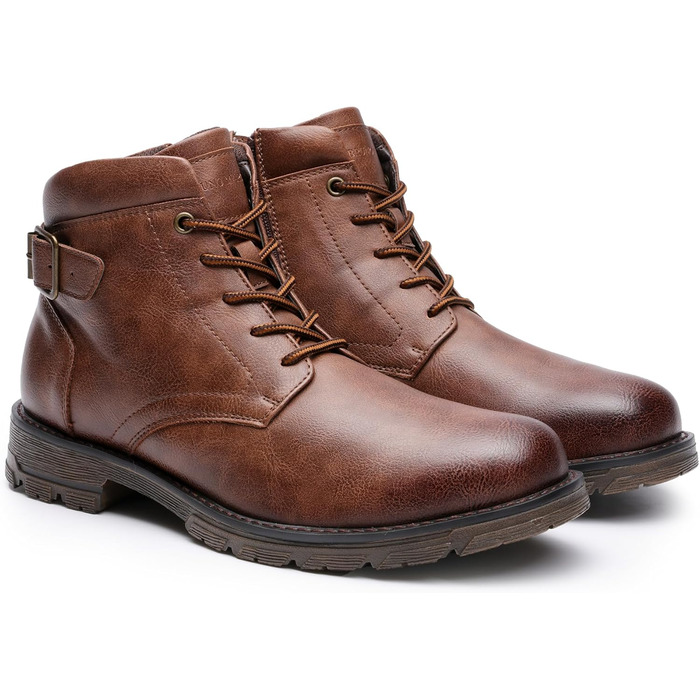 Черевики Bruno Marc для мотоциклів, бойові, на шнурівці, з блискавкою, зружна устілка, коричневі (42 EU)