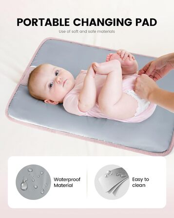 LOVEVOOK Рюкзак-переноска для мами та тата з пеленальною підкладкою, сумка для підгузків, рюкзак для візка, велика сумка для дитини, клінічна сумка, сумка для пологового будинку, для новонароджених (M, світло-рожевий)