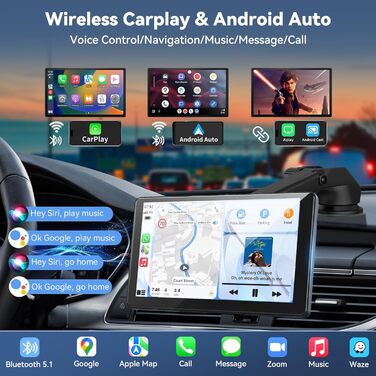 9-дюймовий CarPlay дисплей з сенсорним екраном, бездротовий Android Auto, GPS, Bluetooth, AUX/FM для авто