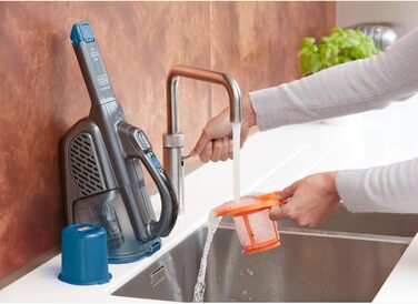 Акумуляторний пилосос ручний BLACK+DECKER BHHV315J Lithium Dustbuster 12V, 20AW, циклонна система, безмішковий, титаново-синій
