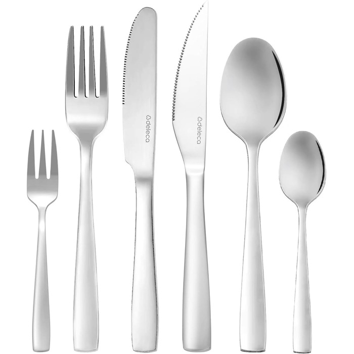 Німецький набір столових приборів з нержавіючої сталі Edelstah на 12 осіб (72 шт.) - ніж, виделка, ложка. Підходить для дому та ресторану.