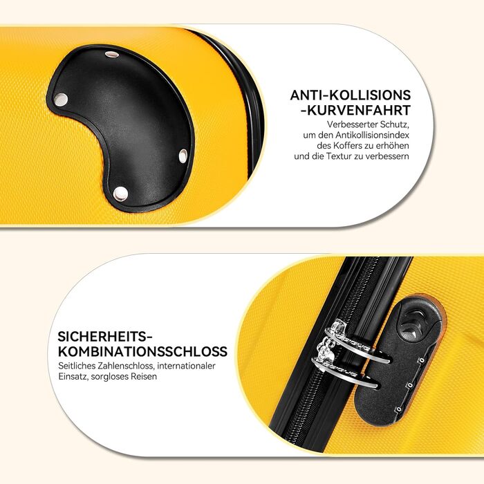 Чемодан Beibye з жорстким корпусом, ручна поклажа (55 см), 14 кольорів