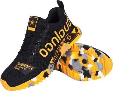 Чоловічі робочі черевики з металевим носком. Легкі, дихаючі, зручні. Захисні черевики для будівництва, сільського господарства. Антиковзаюча підошва. Світловідбиваючий жовтий колір. Розмір 45 EU