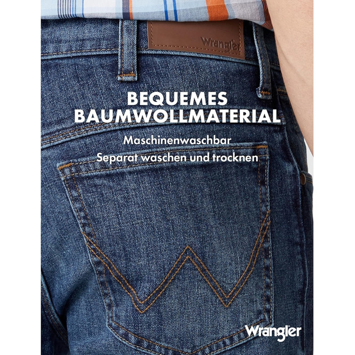 Джинси чоловічі Wrangler Straight Regular Fit, сині з чорним, W30-W44, 34W/32L Authentic Blue
