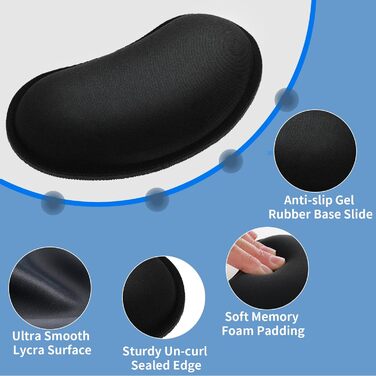 Підкладки для миші під руку 2 шт. Ergonomische Handballenauflage - ергономічні підкладки для миші з Memory Foam для ноутбука, комп'ютера, роботи, ігор та офісу