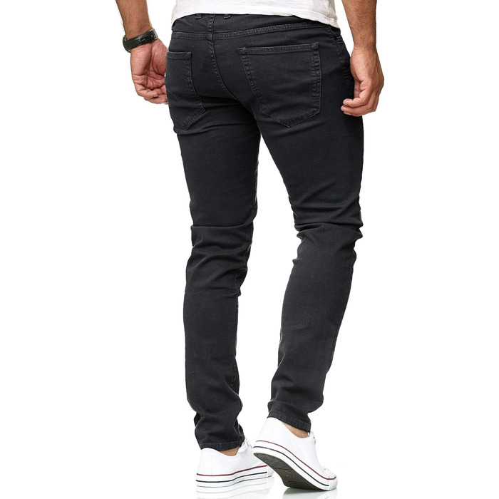 Джинси чоловічі Slim Fit еластичні чорні, 5 кишень, базові для повсякденного носіння та офісу (28W / 30L)