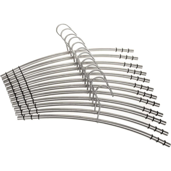 SIDCO Clothes Hangers Stainless Steel 12 x Coat Hangers Metal Hangers Hanger Set with Non-Slip