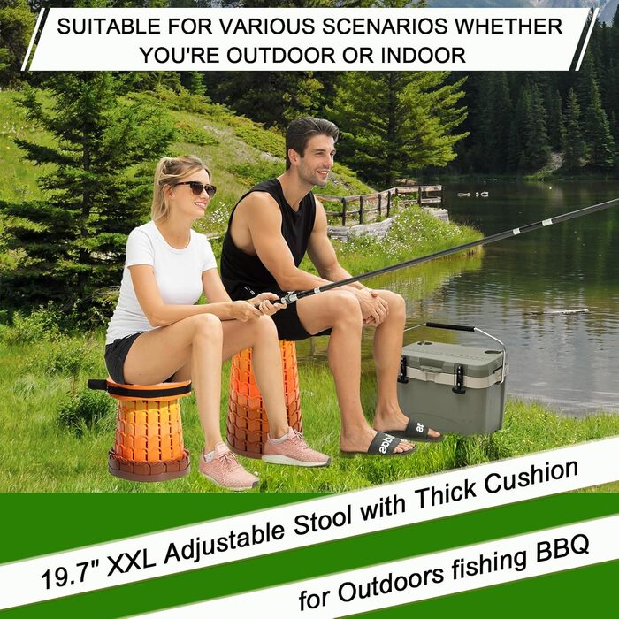 Складаний стілець XXL з подушкою, портативний для дорослих, міцний (1000 фунтів), для кемпінгу, подорожей та відпочинку на природі