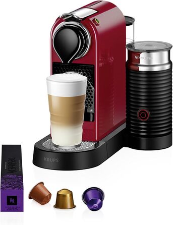 Кавомашина капсульна Nespresso Krups XN7615 Citiz&Milk, 1260 Вт, 1 л, 19 Бар, червона