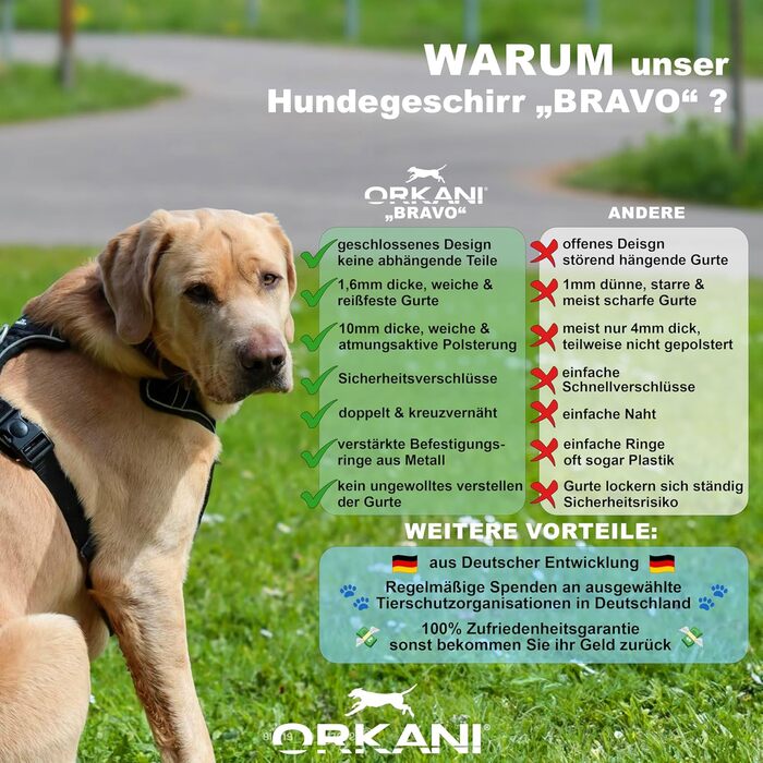 Шлейка для собак ORKANI Bravo 2025 - преміум, не тягне, з безпечним замком, дихаюча, м'яка, для маленьких, середніх та великих собак (S)