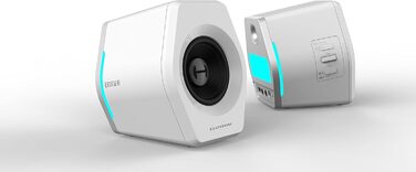 Edifier G2000 - ігрова Bluetooth колонка з RGB-підсвічуванням та 3 режимами звуку. Підтримка Bluetooth, USB та 3.5mm аудіороз'єм. Білий колір