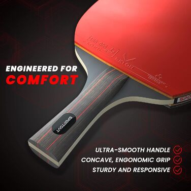 Portable Table Tennis Set with Paddles & Balls - Indoor/Outdoor Table Tennis Set - 4 Paddles & 8 Balls
