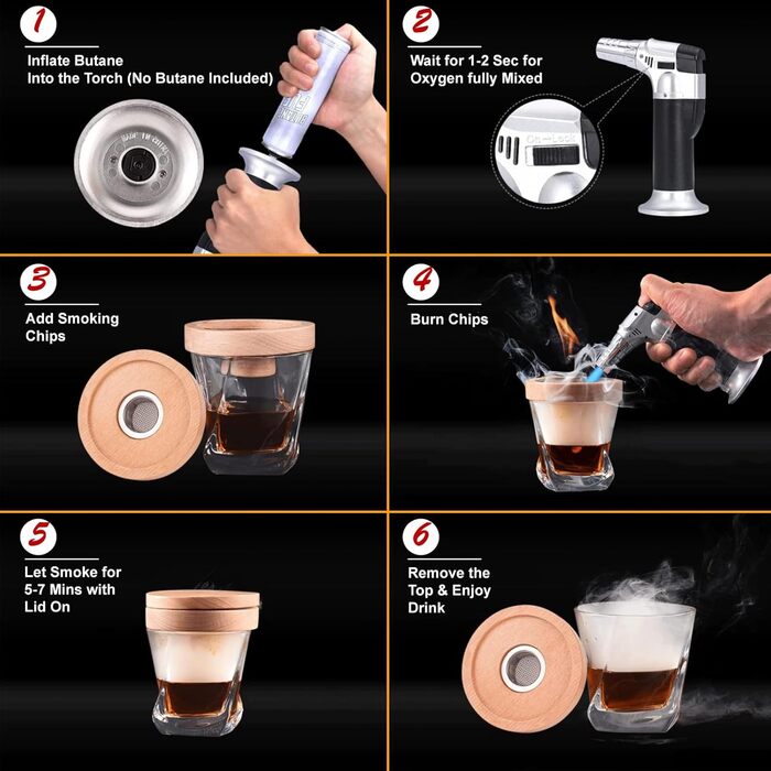 RoseFlower Cocktail Smoker Set, Nostalgie Smoker Set for Whiskey, Drinks, Bourbon, Steak, Fish and Cheese – Infused Smoke for Drinks and Food – Home/Garden/Grill - Father's Day Gift (#3)