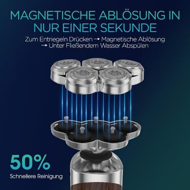 Електричний чоловічий бритва VOYOR TX500 5D з LED дисплеєм та бездротовою зарядкою (150 хв)