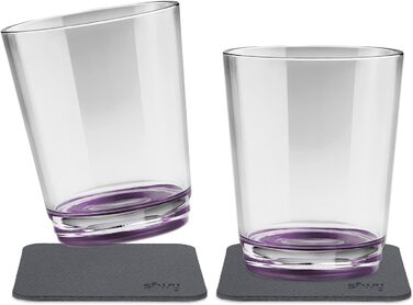 silwy® Non-Slip, Shatterproof Magnetic Drinking Cups (2-Piece Set) in Very Berry color, including two metal Nano-Gel pads for secure placement - perfect for camping and boating